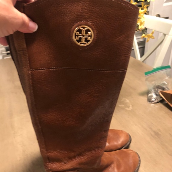 Tory Burch Brown Leather Riding Boots Size 6 - Picture 2 of 8
